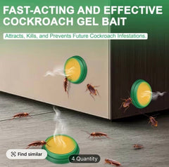 Roach Gel Bait, Upgraded Indoor Cockroach Bait Stations, Fast-Acting & Long-Lasting, Easy Placement for Kitchens & Bathrooms (12-Pack)