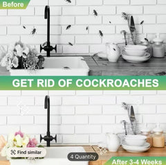 Roach Gel Bait, Upgraded Indoor Cockroach Bait Stations, Fast-Acting & Long-Lasting, Easy Placement for Kitchens & Bathrooms (12-Pack)